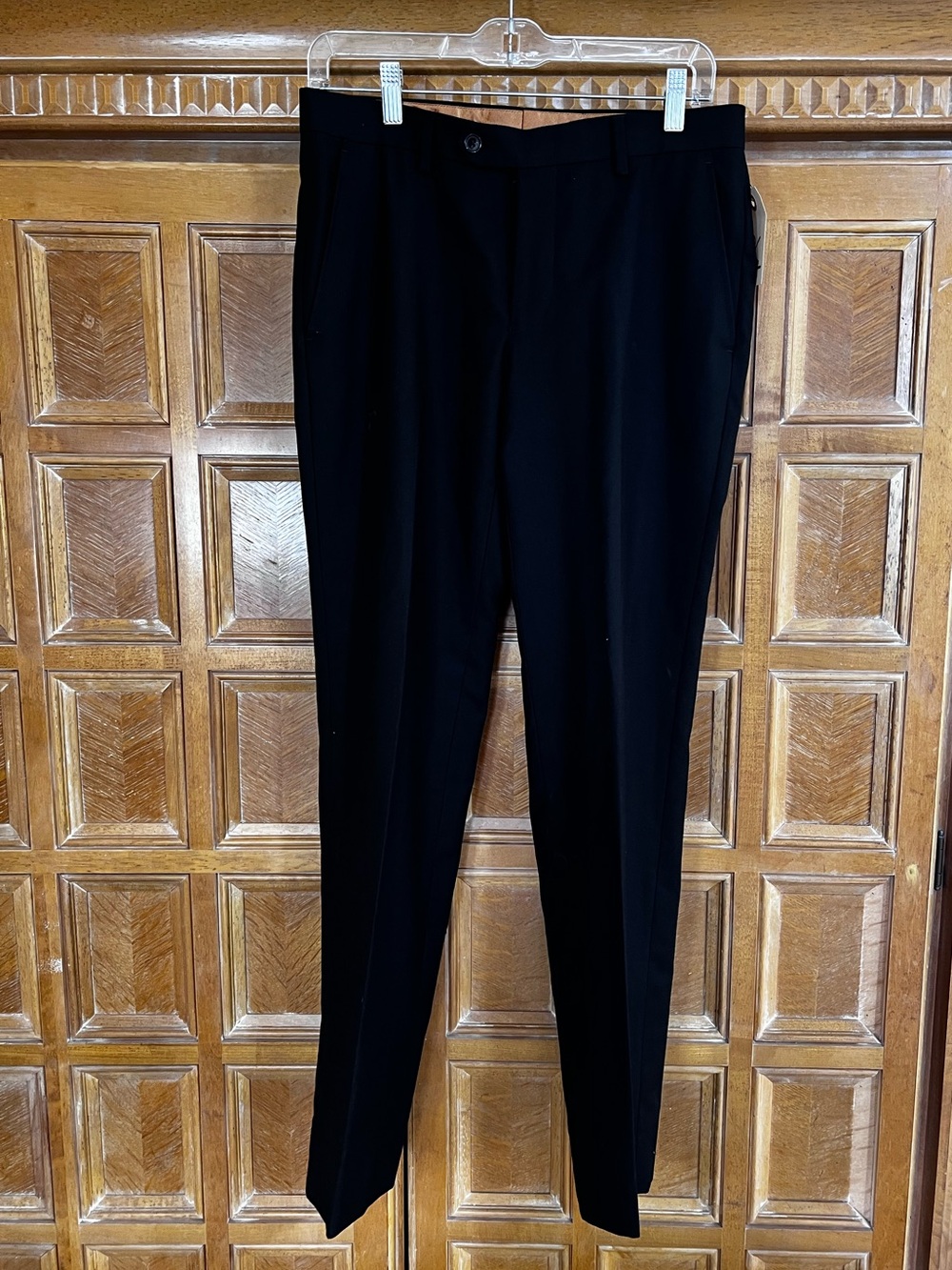 Corneliani Men’s Black Dress Pants 30R Flat Front Wool Blend 30x32 Made in Italy